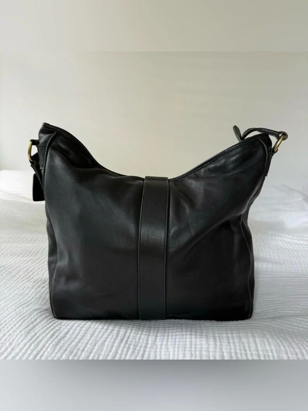 Vintage 1991 Coach Studio XL 125 Black Glove Tanned Leather Shoulder Bag USA